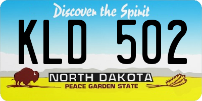 ND license plate KLD502