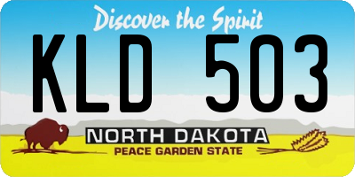 ND license plate KLD503