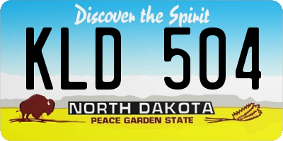 ND license plate KLD504