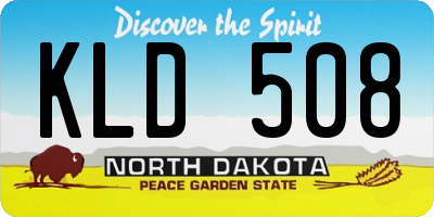 ND license plate KLD508
