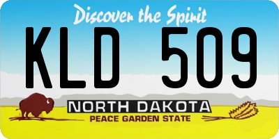 ND license plate KLD509