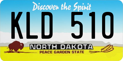 ND license plate KLD510