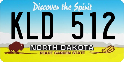 ND license plate KLD512