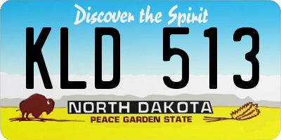 ND license plate KLD513