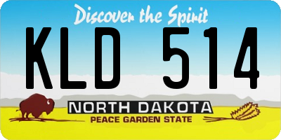 ND license plate KLD514