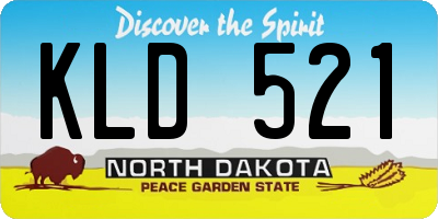 ND license plate KLD521