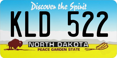 ND license plate KLD522