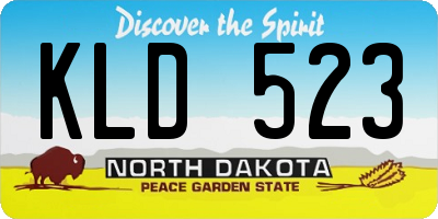 ND license plate KLD523