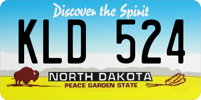 ND license plate KLD524