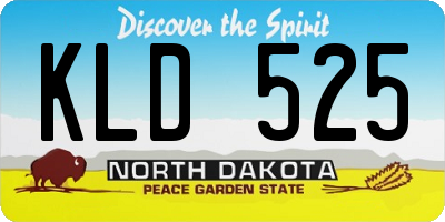 ND license plate KLD525