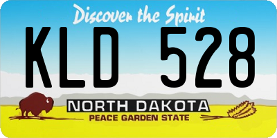 ND license plate KLD528