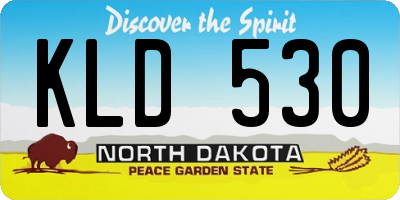 ND license plate KLD530