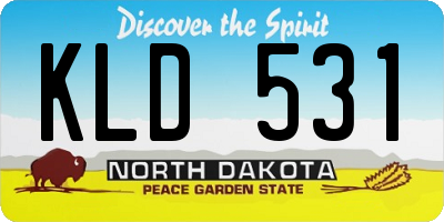 ND license plate KLD531