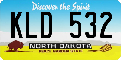 ND license plate KLD532
