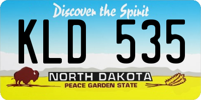 ND license plate KLD535