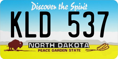 ND license plate KLD537