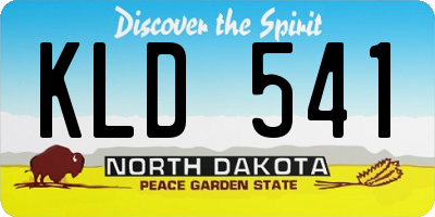 ND license plate KLD541