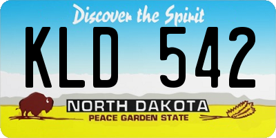 ND license plate KLD542
