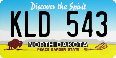 ND license plate KLD543