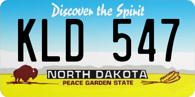 ND license plate KLD547