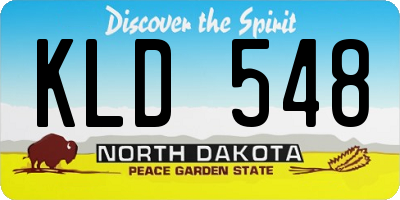 ND license plate KLD548