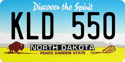 ND license plate KLD550