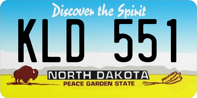 ND license plate KLD551