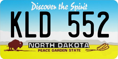 ND license plate KLD552