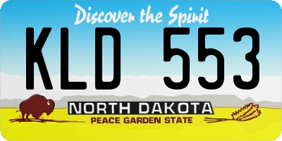 ND license plate KLD553