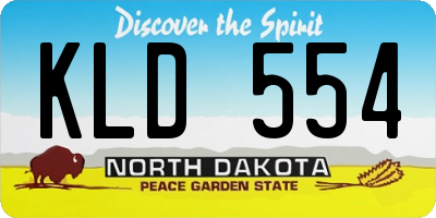 ND license plate KLD554