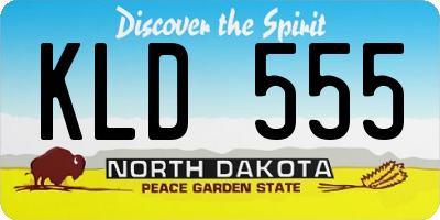 ND license plate KLD555