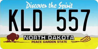 ND license plate KLD557
