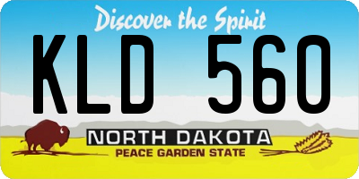 ND license plate KLD560