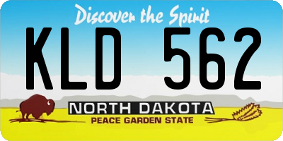 ND license plate KLD562