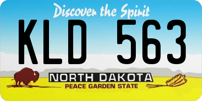 ND license plate KLD563