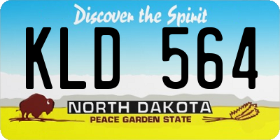 ND license plate KLD564