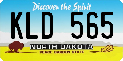 ND license plate KLD565