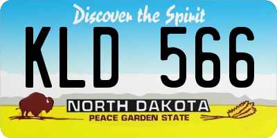 ND license plate KLD566