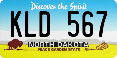 ND license plate KLD567