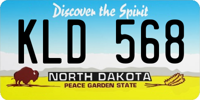 ND license plate KLD568