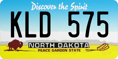 ND license plate KLD575