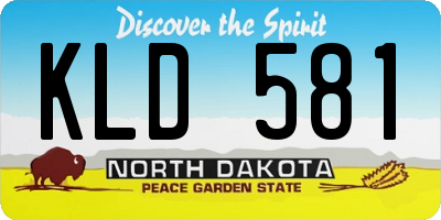 ND license plate KLD581
