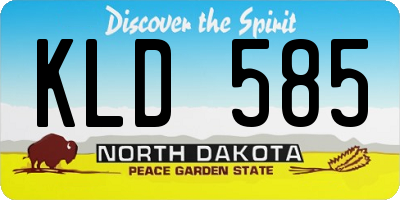 ND license plate KLD585