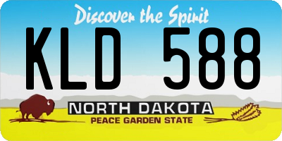 ND license plate KLD588