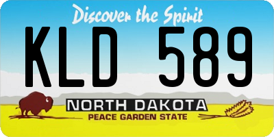 ND license plate KLD589