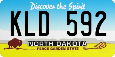 ND license plate KLD592