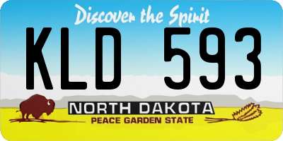 ND license plate KLD593