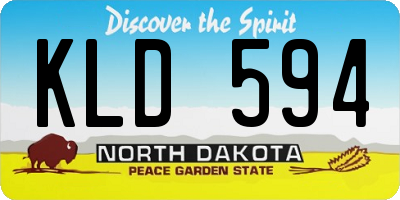ND license plate KLD594