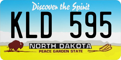 ND license plate KLD595