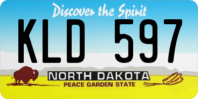ND license plate KLD597